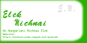 elek michnai business card